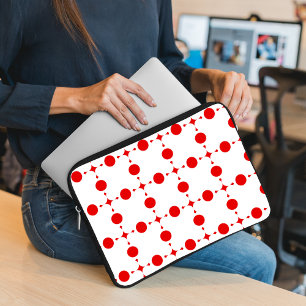 Rode polka stippen, polka stippenpatroon, stippen, laptop sleeve