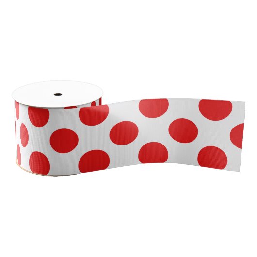 Rode Polkadots Grosgrain Lint (Spoel)