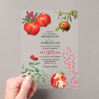 Rode Pomegranaat Botanische mediterrane bruiloft