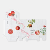 Rode Pomegranaat Botanische mediterrane bruiloft Bedankdoosjes (Uitgevouwen)