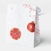 Rode Pomegranaat Botanische mediterrane bruiloft Bedankdoosjes (Achterkant)