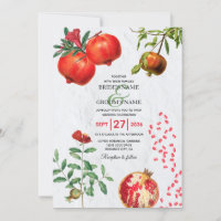 Rode Pomegranaat Botanische mediterrane bruiloft