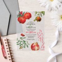 Rode Pomegranaat Botanische mediterrane bruiloft