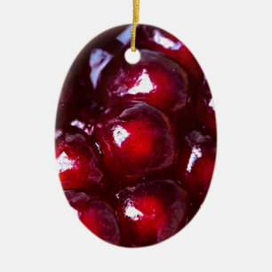 Rode Pomegranaatzaad Keramisch Ornament