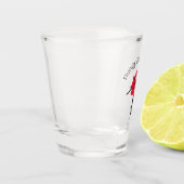 Rode pony-bloem shot glas (Links)