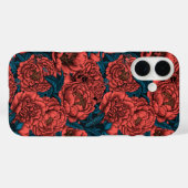Rode pony-bloemen en -moten Case-Mate iPhone case (Achterkant (horizontaal))