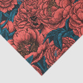 Rode pony-bloemen en -moten tissuepapier (Detail)