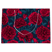 Rode pony tuin in donkerblauw groot cadeauzakje (Voorkant)