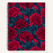 Rode pony tuin in donkerblauw notitieboek (Voorkant)