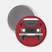 Rode Pop art Classic Land Rover Defender Magneet (Voorkant / Achterkant)