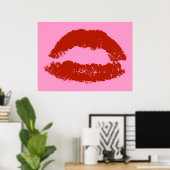Rode Pop Art Lippen Poster (Thuiskantoor)