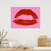 Rode Pop Art Lippen Poster (Keuken)