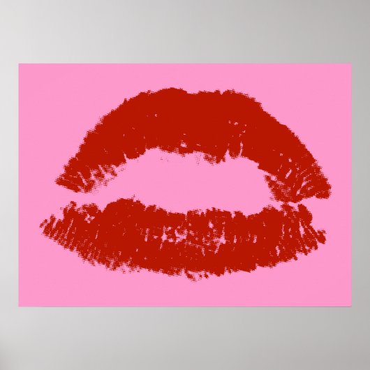 Rode Pop Art Lippen Poster (Voorkant)