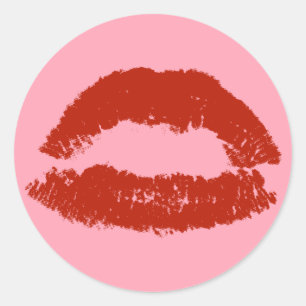 Rode Pop Art Lippen Ronde Sticker