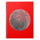 Rode Pop Art Pencil Effect Basketbal Notitieboek (Voorkant)