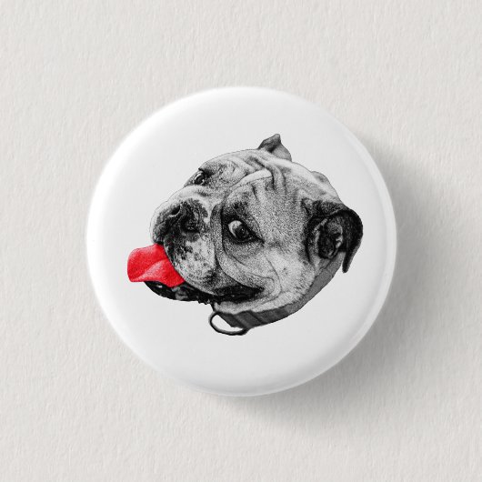 Rode Pop Badge Ronde Button 3,2 Cm (Voorkant)