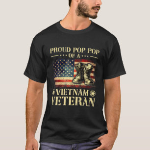 rode Pop Pop Vietnam Veteran USA Vlag 4e T-shirt
