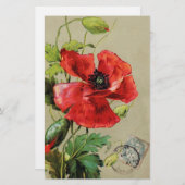  RODE POPPELSTROOM BRIEFPAPIER (Voorkant / Achterkant)