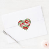  Rode Poppie met liefde Hart Sticker (Envelop)