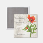  RODE POPPIES Favor Magnet Magneet (Voorkant / Achterkant)