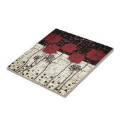 Rode poppies keramische tegel tegeltje (Zijkant)