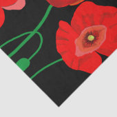 Rode poppies op zwarte achtergrondafbeelding tissuepapier (Detail)