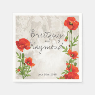 RODE POPPIES PAPIER NAPKINS SERVETTEN