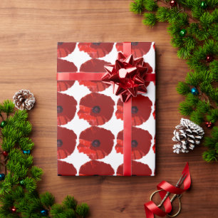 RODE POPPIES POPPY FLORAL WRAPPING PAPIER