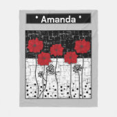 Rode poppies vlinderdeken fleece deken (Voorkant)