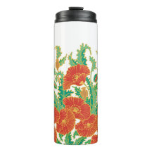 Rode Poppy Bloemen Thermische Tumbler
