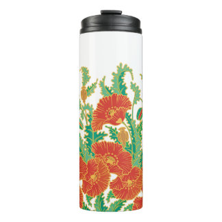 Rode Poppy Bloemen Thermische Tumbler Thermosbeker