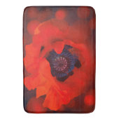 Rode Poppy Donkere Achtergrond & Bokeh Effect Badmat (Voorkant Verticaal)