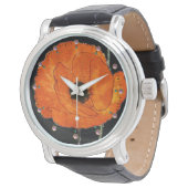 RODE POPPY IN BLACK MET GEMSTONES HORLOGE (Gekanteld)