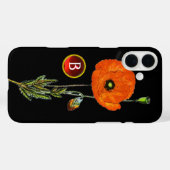 RODE POPPY IN BLACK RUBY GEMSTONE MONOGRAM Case-Mate iPhone CASE (Achterkant (horizontaal))