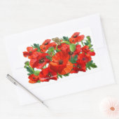 RODE POPPY ~ Stickers rechthoek (Envelop)