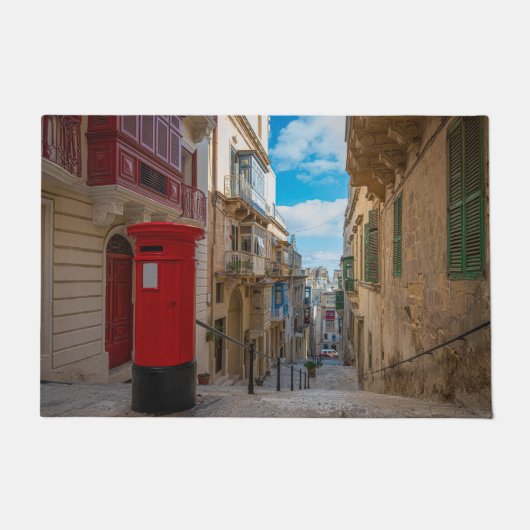 Rode postbus op Malta Deurmat (Voorkant)