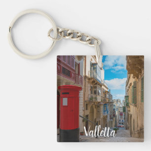 Rode postbus op Malta Sleutelhanger