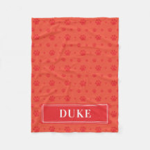 Rode poten Monogram Pet Fleece Blanket