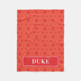 Rode poten Monogram Pet Fleece Blanket