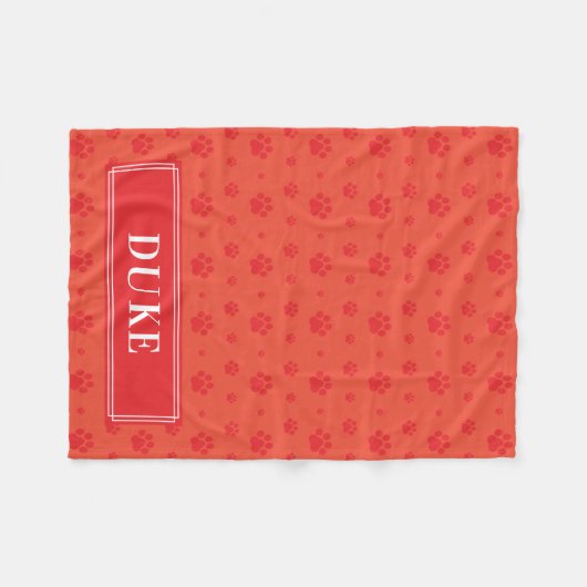Rode poten Monogram Pet Fleece Blanket Deken (Voorkant (Horizontaal))