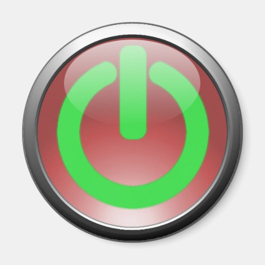 Rode Power Button Magnet Magneet (Voorkant)