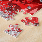 Rode Prachtige Smaragd  Prettig Kerstfeest Legpuzzel (Zijkant)