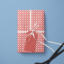 Rode Preppy Gingham Harten- Inpakpapierrol