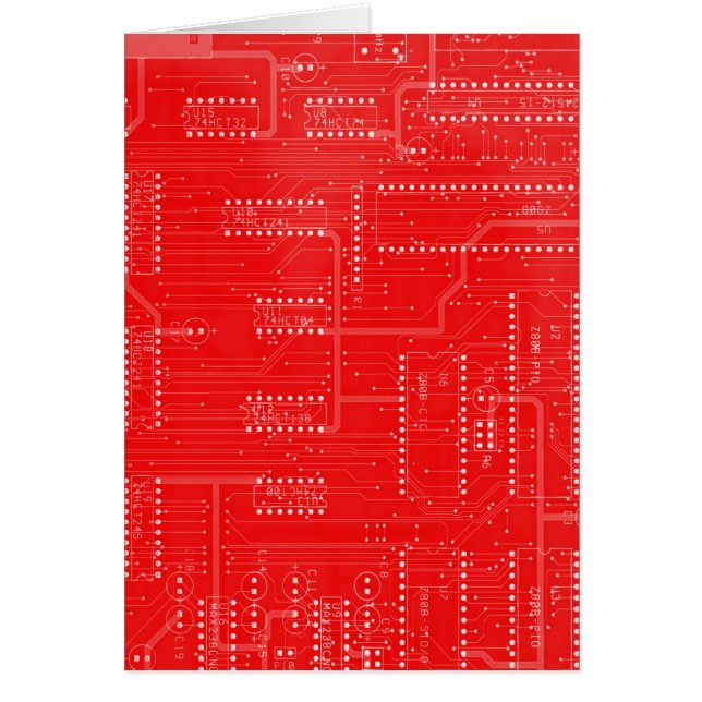 Rode printplaat cyber industriële EBM techno (Voorkant)