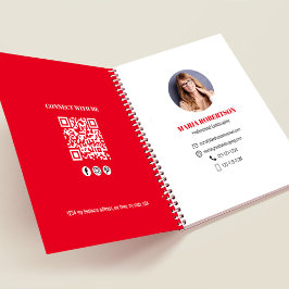 Rode Professionele Foto Zakelijke QR-code Notitieboek