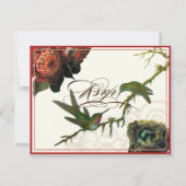 Rode Protea kolibries - RSVP Response Kaart (Achterkant)