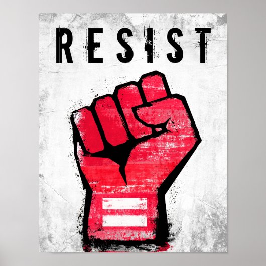 Rode Protestvuist Poster (Voorkant)