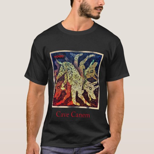 rode puppy " cave canem " t-shirt (Voorkant)