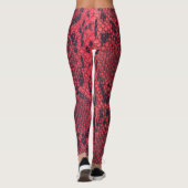 Rode Python Snake Print Vrouwen Leggings (Achterkant)