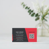 rode QR code sociale media professionele logo Visitekaartje (Staand voorkant)